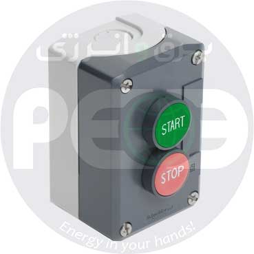 جعبه فرمان دو دکمه با علامت استارت استوپ روی دکمه اشنایدر الکتریک
