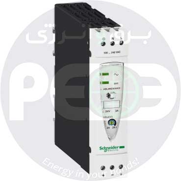 منبع تغذیه اشنایدر الکتریک 72 وات 24 ولت DC با ولتاژ ورودی 100 تا 240 ولت و خروجی 3 آمپر
