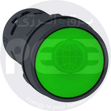 پوش باتن اشنایدر باکالیت سبز 1NO بدون LED داخلی